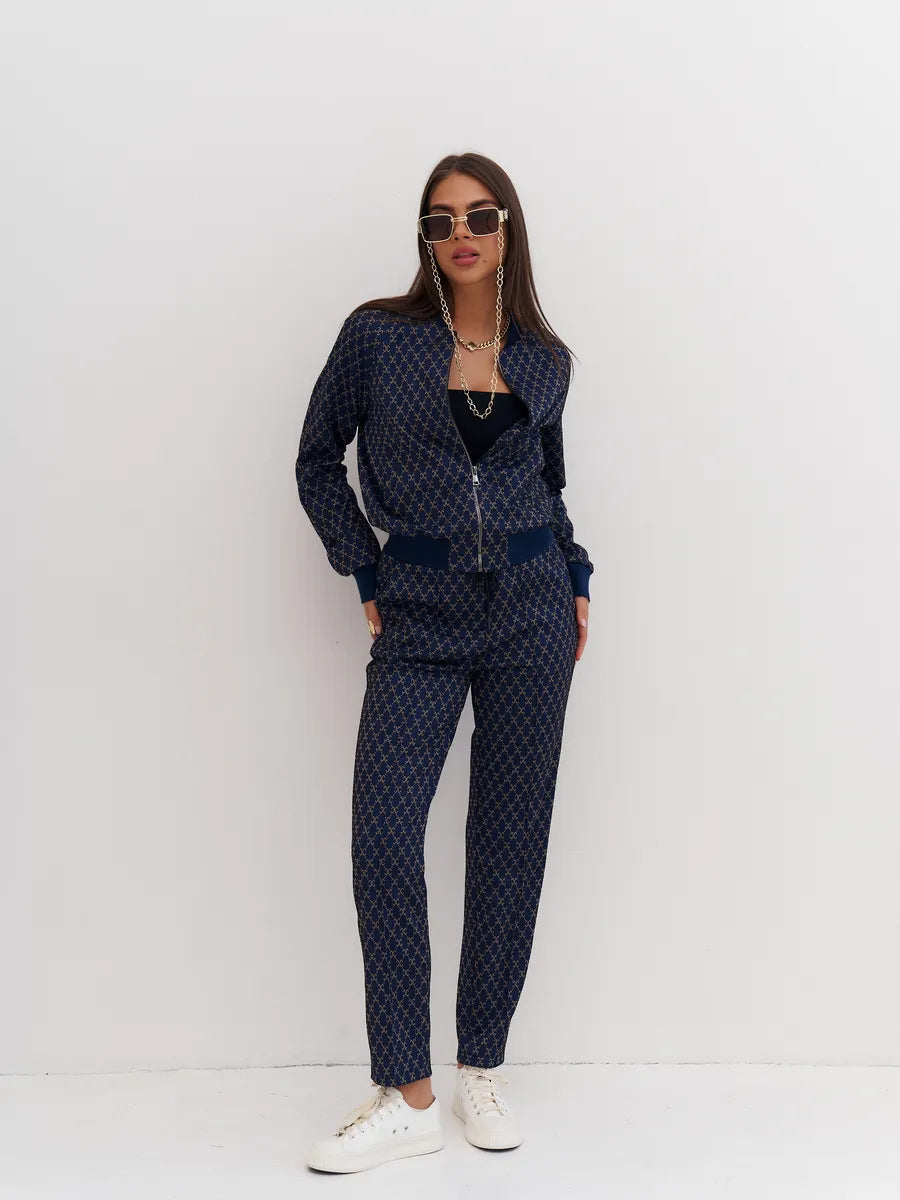 Damen Sportliches Loungewear-Set Kapuzenjacke Jogginghosen Eveloria