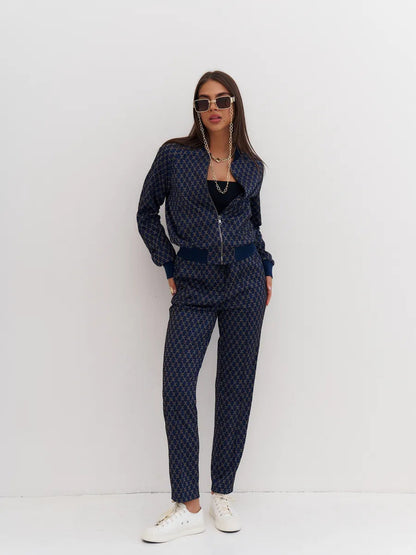 Damen Sportliches Loungewear-Set Kapuzenjacke Jogginghosen Eveloria