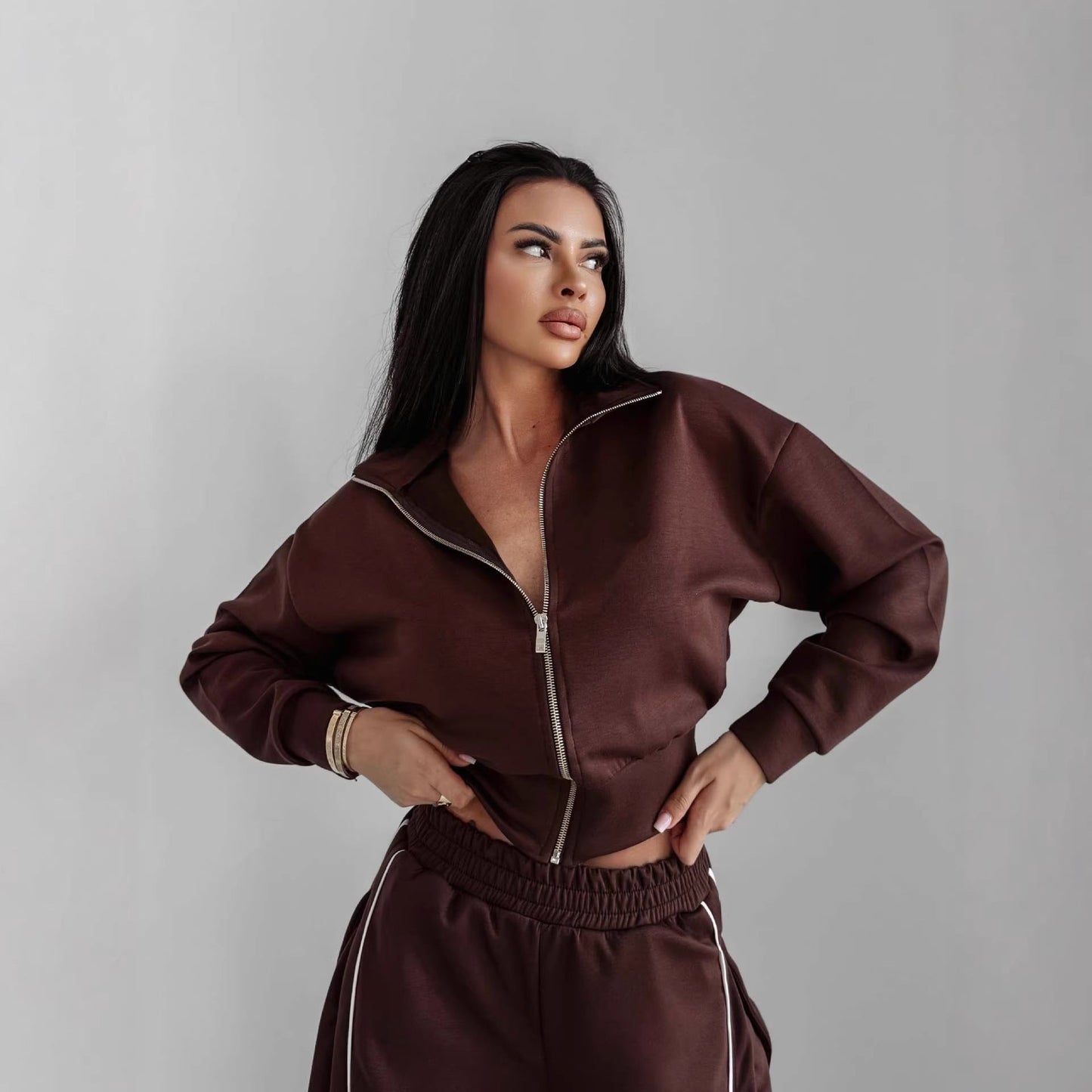 Damen Sportanzug Weites Design Praktische Taschen