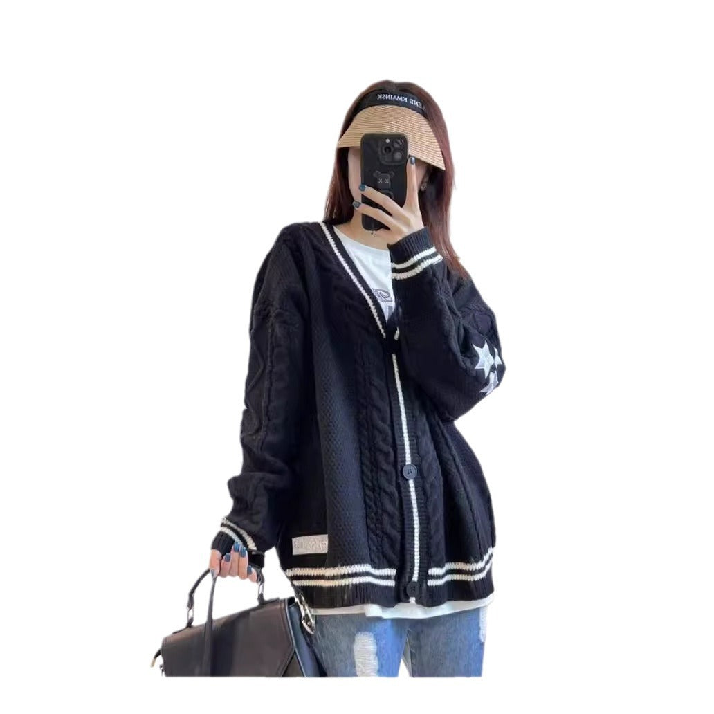 Damen Grobstrickjacke Zopfmuster Modisch Eveloria