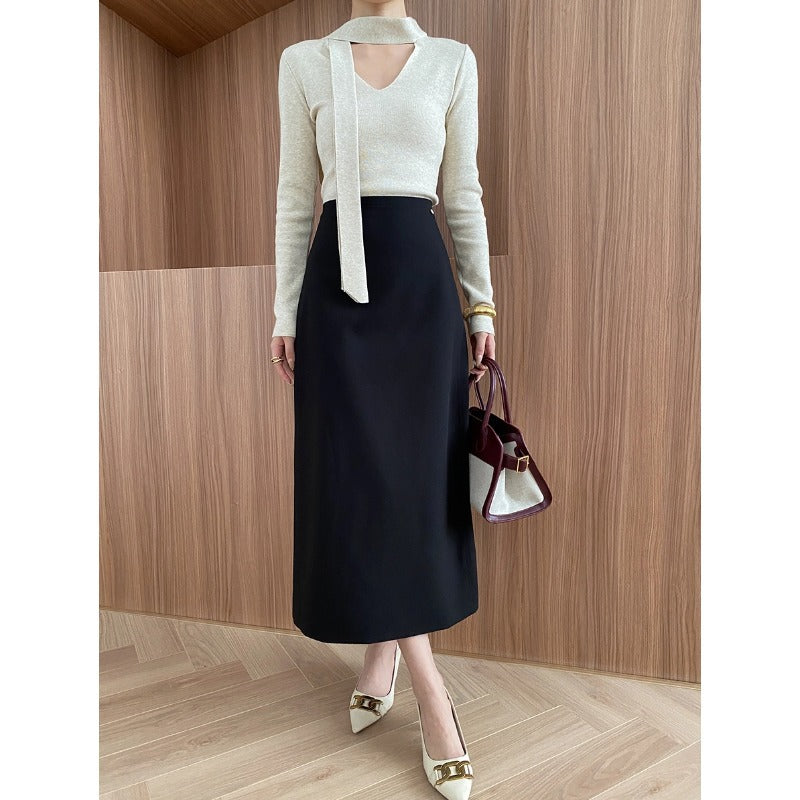 Damen Midirock Slim Fit Hochwertig Eveloria
