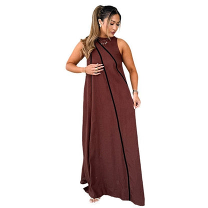 Damen Maxikleid Asymmetrisch Elegante Schnürung Eveloria