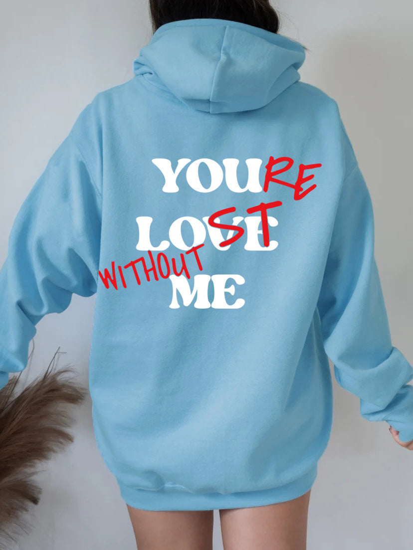Damen Oversized Kapuzensweater Inspirierender Aufdruck