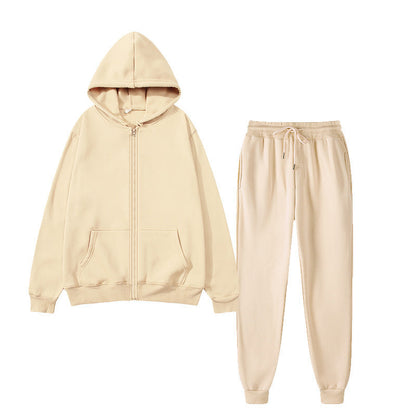 Damen Kapuzenpullover Set Bequem Reißverschluss Eveloria