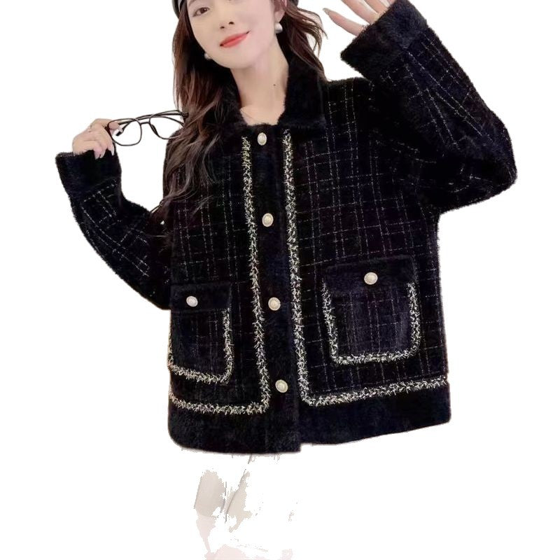 Damen Jacke Hahnentrittmuster Eveloria Elegante