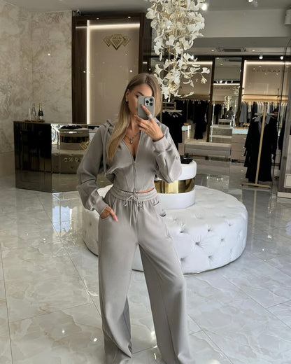 Damen Hoodie Hose Set Eveloria Elegant