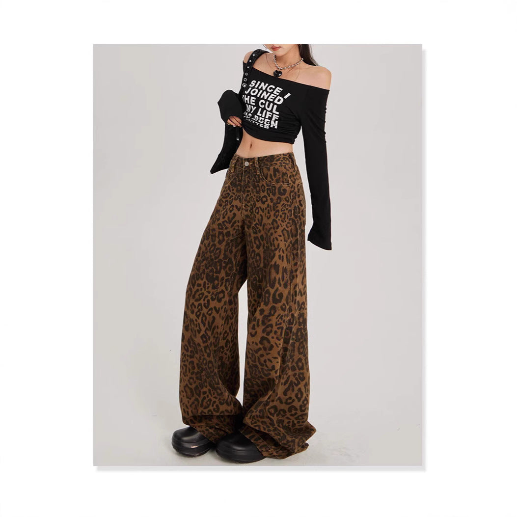 Damen Leopardenhosen Weite Eveloria