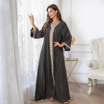 Damen Maxi-Kleid Kaftan-Stil mit Verzierungen Eveloria