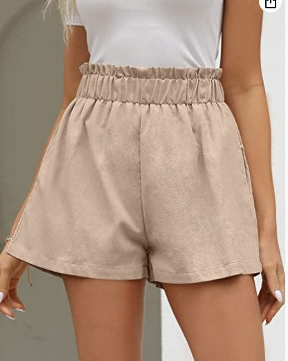 Damen Shorts Elastischer Bund Seitentaschen Eveloria