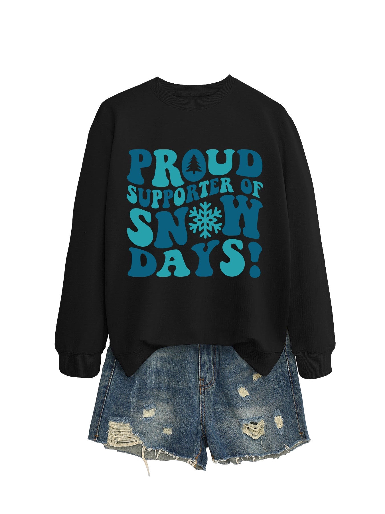 Damen Sweatshirt Kreativer Aufdruck Lässiger Schnitt Grau Eveloria