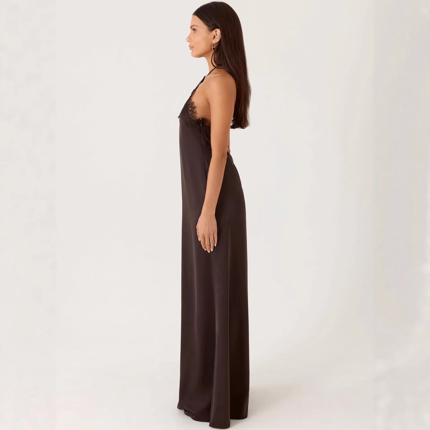 Damen Maxikleid Spitzen-Bustier Fließend Eveloria