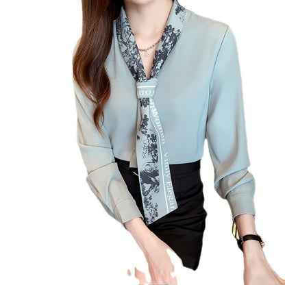 Damen Bluse Elegantes Design mit Halstuch