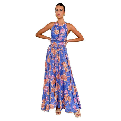 Damen Maxikleid Floral Racerback
