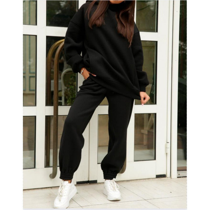 Damen Sweatshirt Jogginghosen Set Modern Passform Grau Eveloria