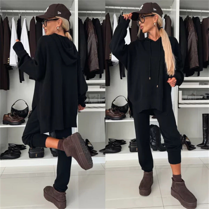 Damen Hoodie Jogginghose Set Hochkomfort Baumwolle