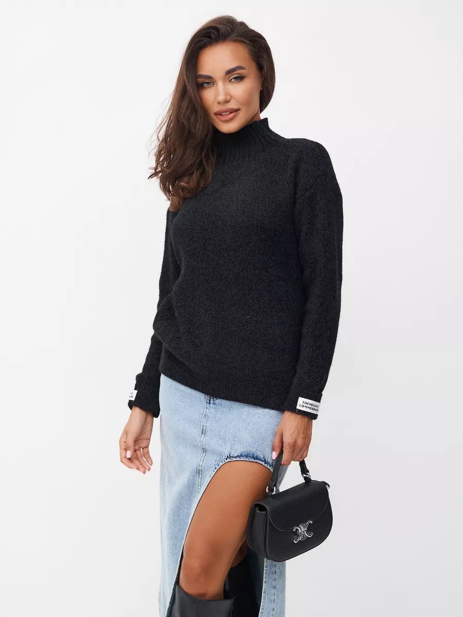 Damen Hochgeschlossener Pullover Weiches Strickmaterial Eveloria