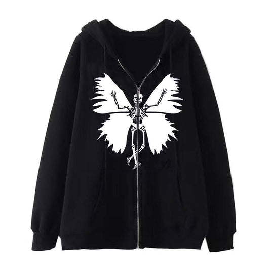 Damen Hoodie Skelett Schmetterling Motiv Eveloria - Eveloria