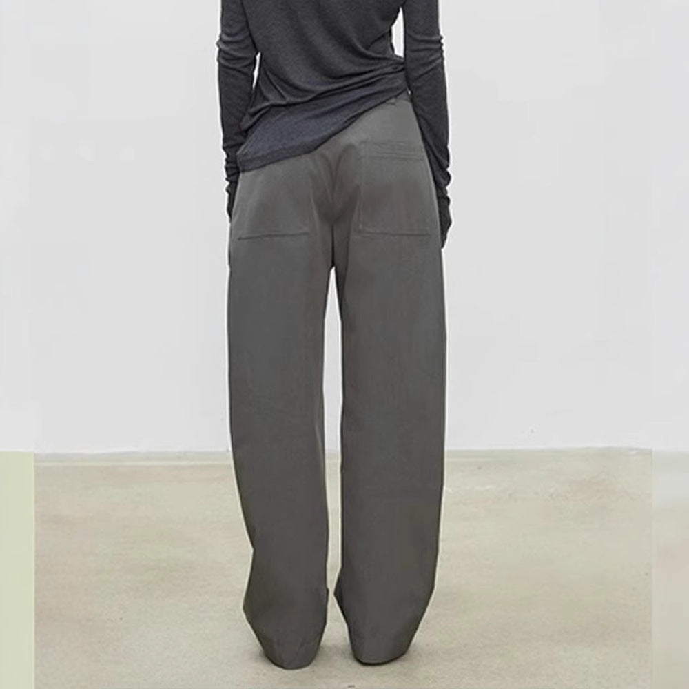 Damen High-Waist-Hose Weite Passform Strukturiert Eveloria