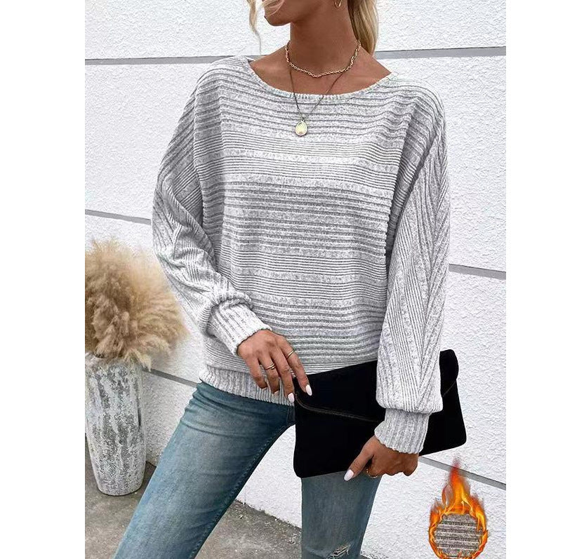 Damen Strukturpullover Lässig Weites Design Eveloria