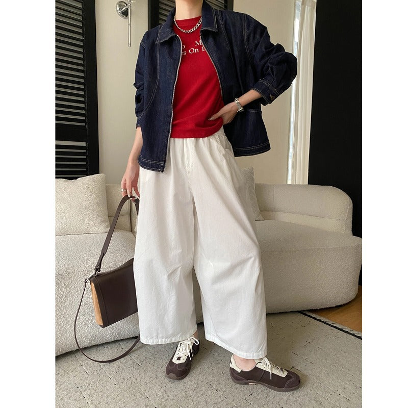 Damen Oversized Denimjacke mit Taschen Blau Eveloria