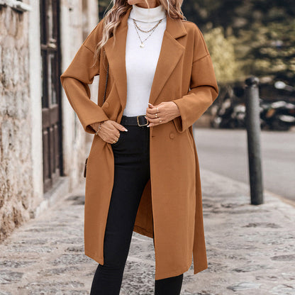 Damen Trenchcoat Taillierbarer Gürtel Moderner Schnitt Beige