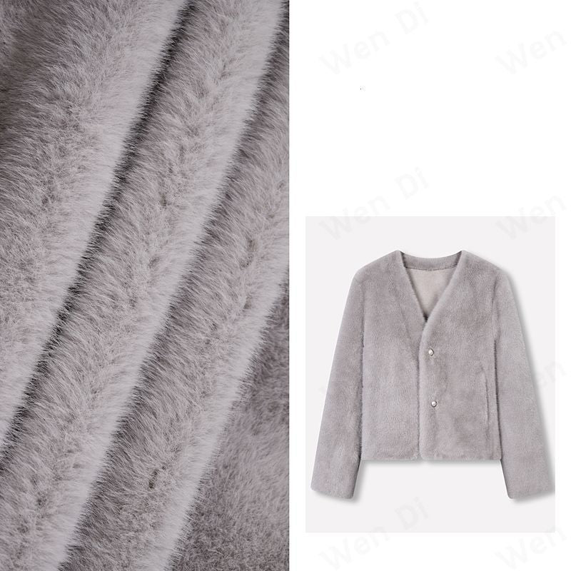 Damen Kurzjacke Flauschig mit Knöpfen Eveloria
