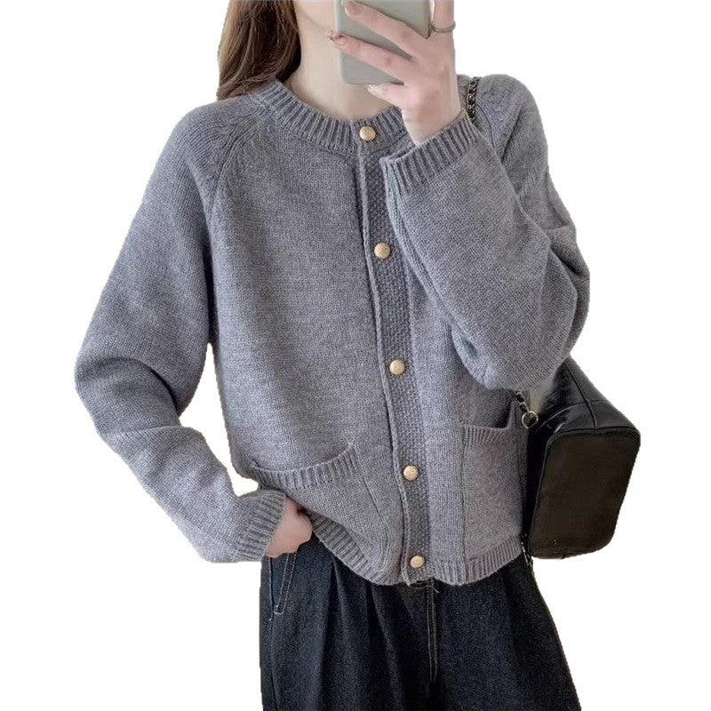 Damen Strickjacke Hochwertige Strickstruktur Praktische Taschen