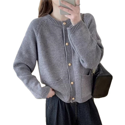 Damen Strickjacke Hochwertige Strickstruktur Praktische Taschen