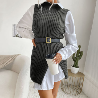 Damen Strickkleid Tailliert Modern Eveloria