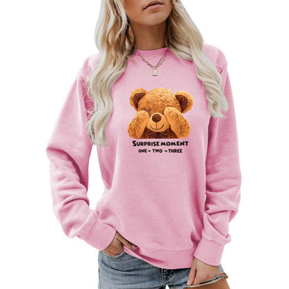 Damen Pullover Bärenmotiv Süß Eveloria