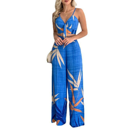 Damen Crop- Hosen Set Elegant Weite Hose Eveloria