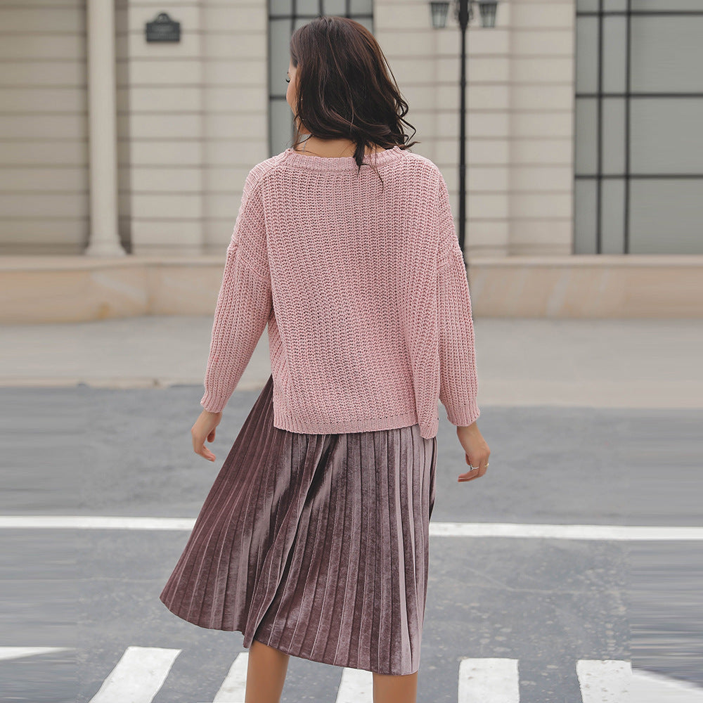 Damen Strickpullover Lässig Modisches Strickmuster Eveloria