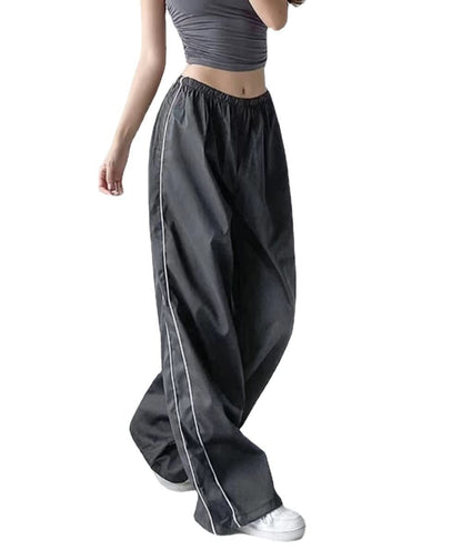 Damen Sport-Hose Weites Bein Elastischer Bund Eveloria