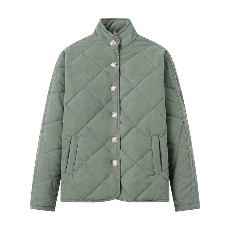Damen Steppjacke Stehkragen Taschen Eveloria