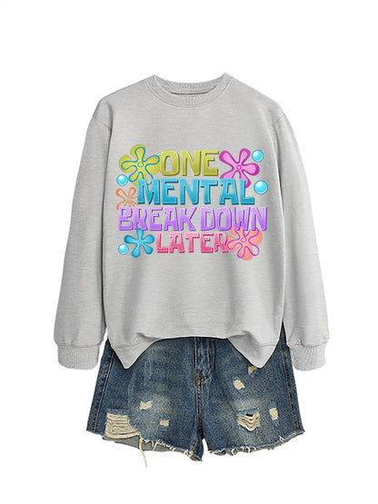 Damen Sweatshirt Kreativer Aufdruck Eveloria Grau
