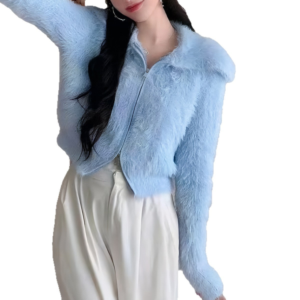 Damen Kurzjacke Flauschig Eveloria