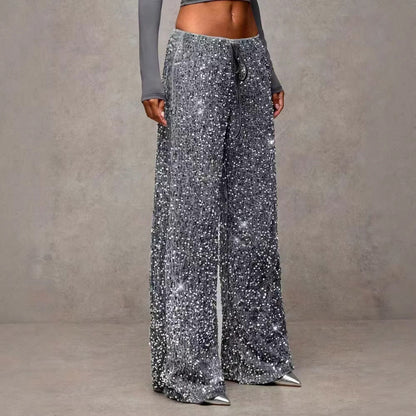 Damen Palazzohose Paillettenbesatz Eveloria