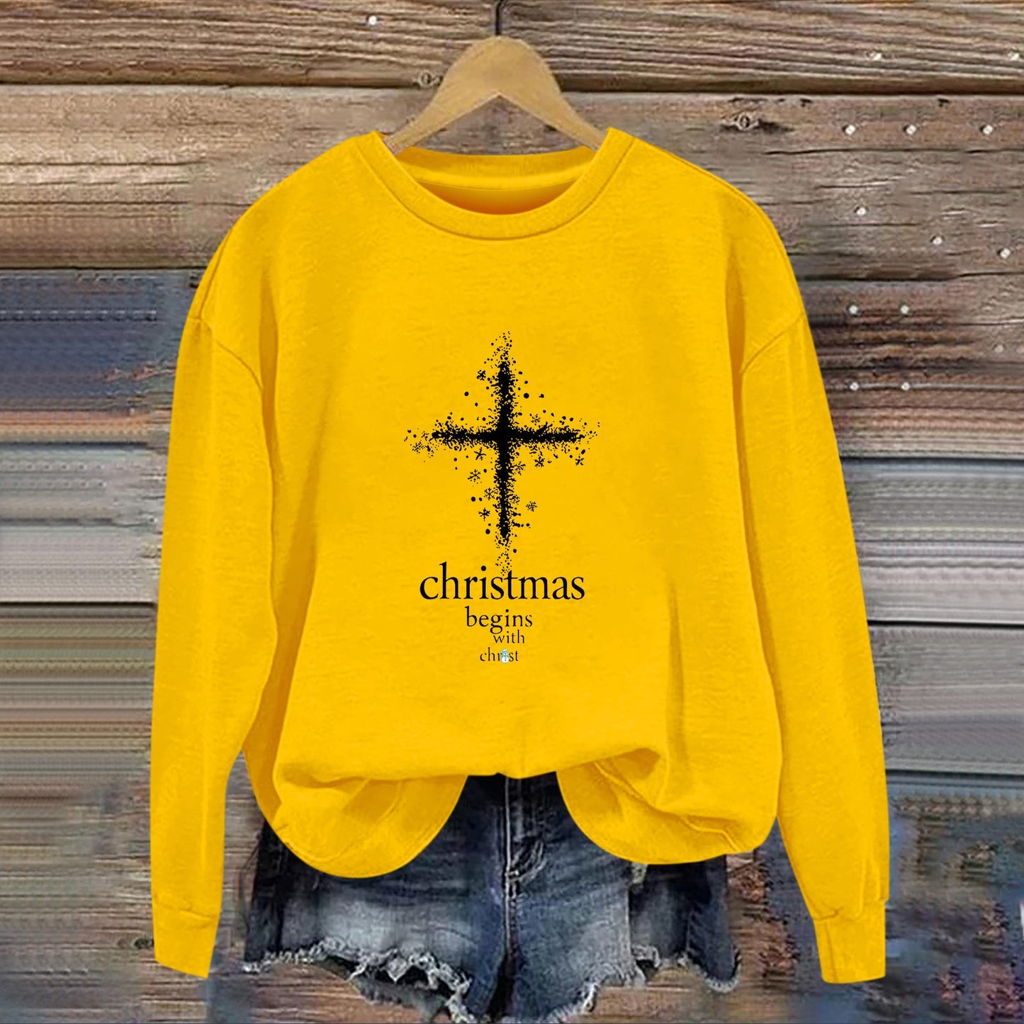 Damen Sweatshirt Christliches Motiv Weiches Innenfutter Eveloria