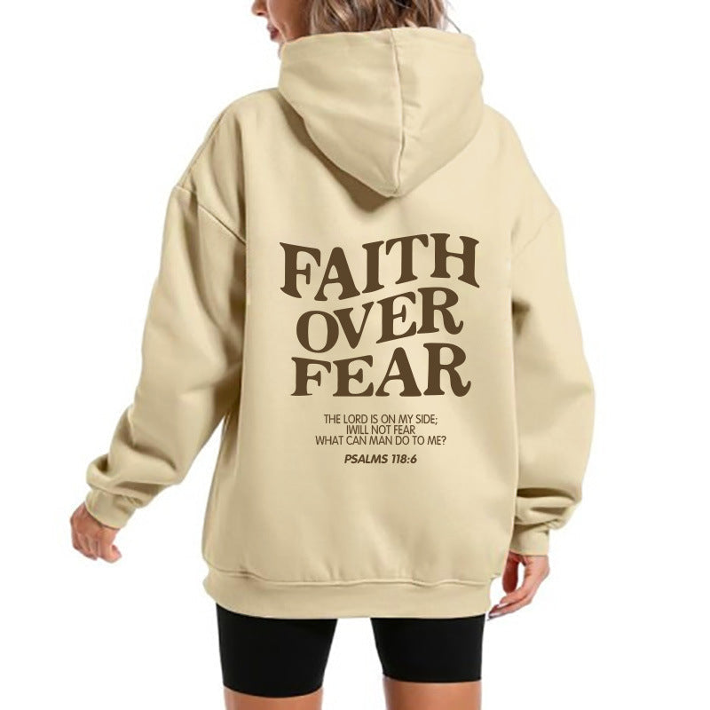 Damen Kapuzensweater Bequem Motivierender Schriftzug Grau