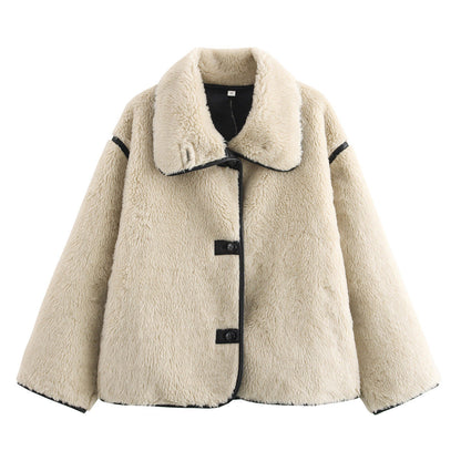 Damen Teddyjacke Kuschelig Velours