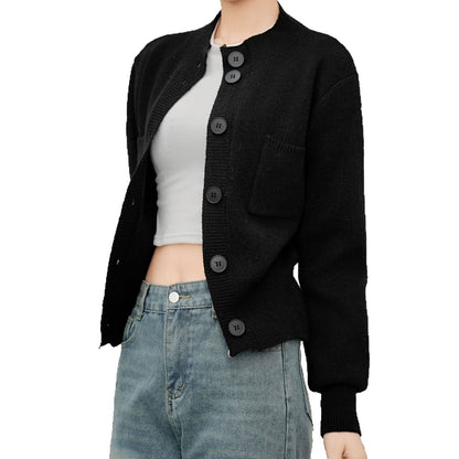 Damen Strickjacke mit Taschen und Knopfverschluss Eveloria