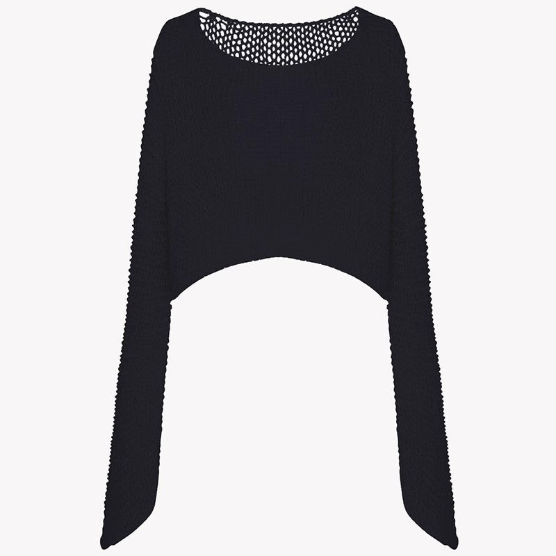 Damen Strickpullover Cropped Weite Passform Beige