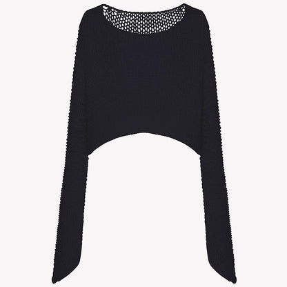 Damen Strickpullover Cropped Weite Passform Beige