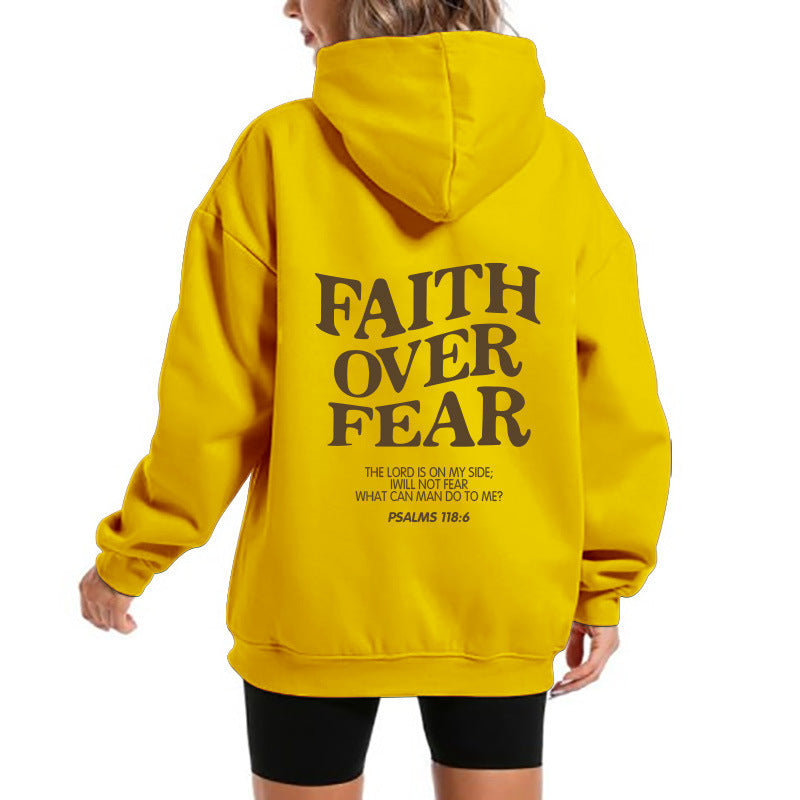 Damen Kapuzensweater Bequem Motivierender Schriftzug Grau