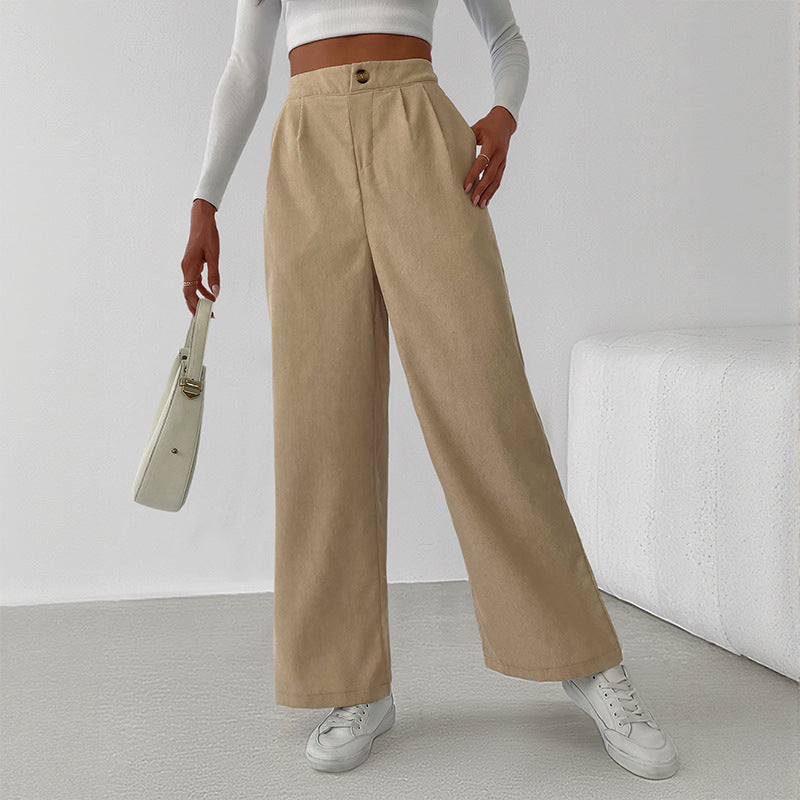 Damen Cropped Langarmshirt und Culotte-Hose Baumwolle Beige