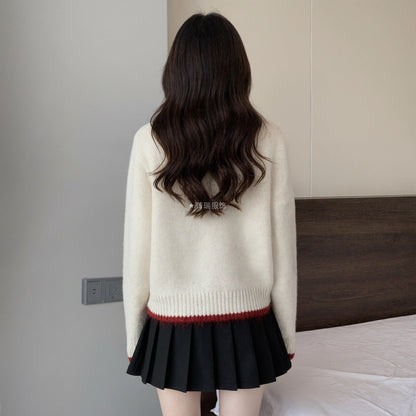 Damen Strickcardigan mit Herzknöpfen Eveloria