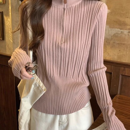 Damen Sweatshirt Stehkragen Elegant Geschnitten Eveloria