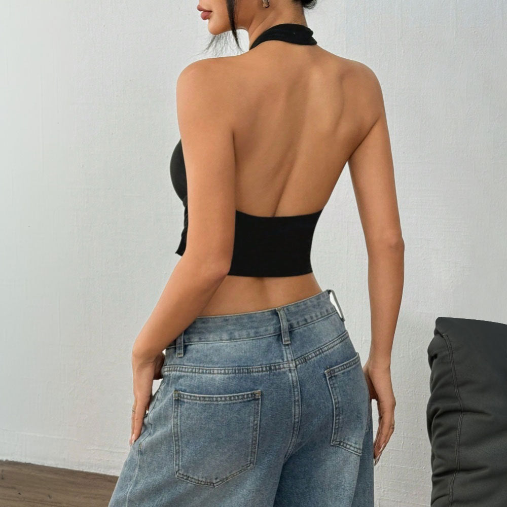 Damen Wickeltop V-Ausschnitt Mit Bindung Detail Eveloria
