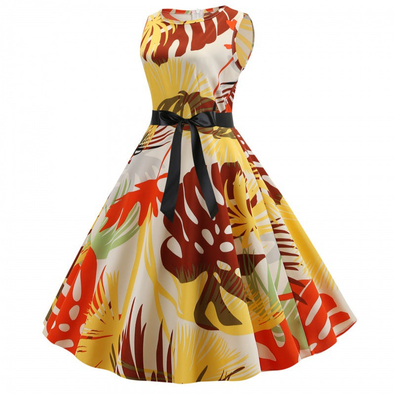 Damen Swingkleid Floralmuster Tailliert Eveloria