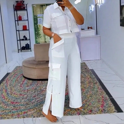 Damen Crop- und Cargo-Hosen Set Eveloria